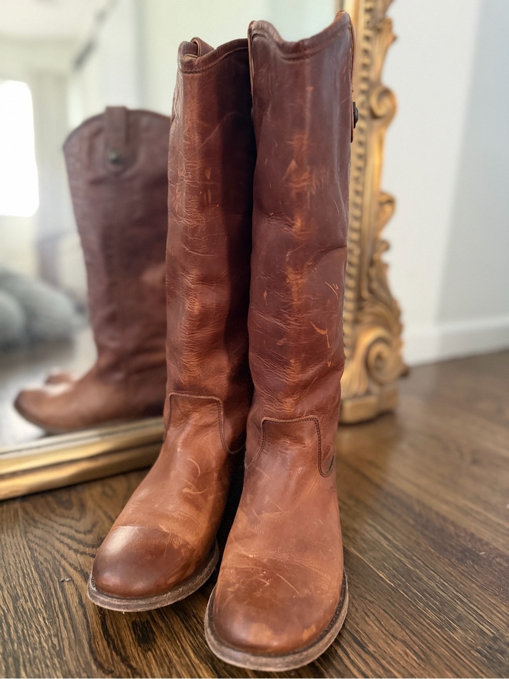 Frye Melissa Pull-On Boots Cognac
